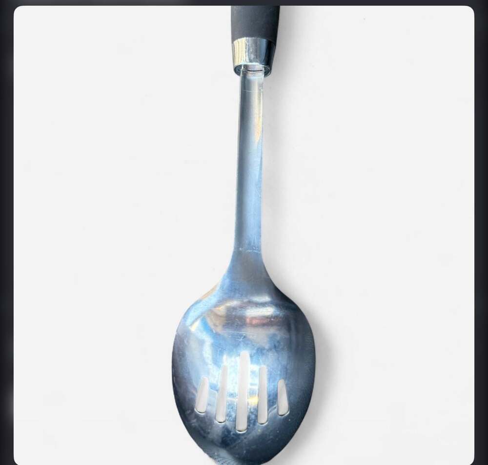 Michael Graves Design Stainless Steel Slotted Serving Spoon with Black Soft Grip - Picture 4 of 4